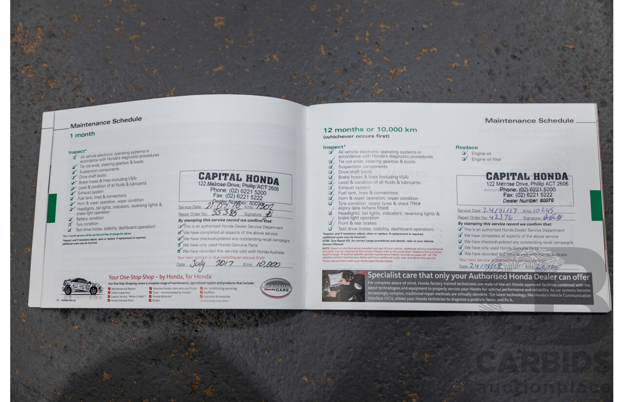 06/2016 Honda HR-V Vti-L 4d Wagon Pearl Orchid White 1.8L