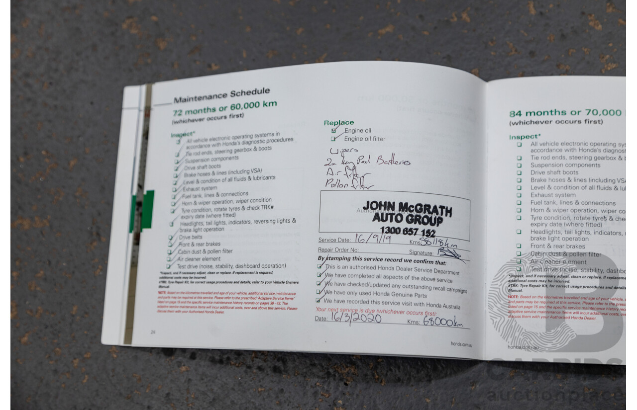 06/2016 Honda HR-V Vti-L 4d Wagon Pearl Orchid White 1.8L