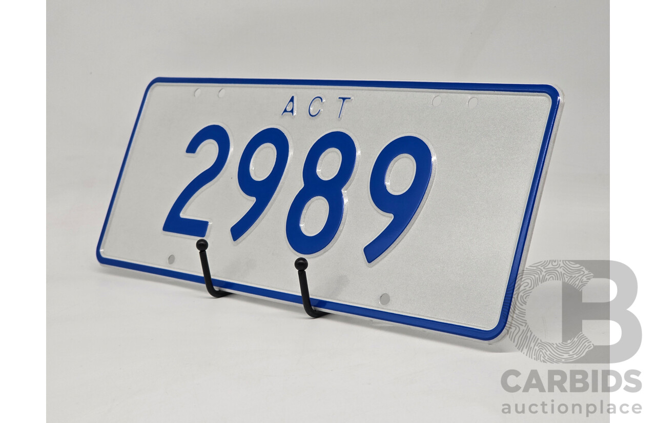 ACT 4-Digit Numerical Number Plate - 2989