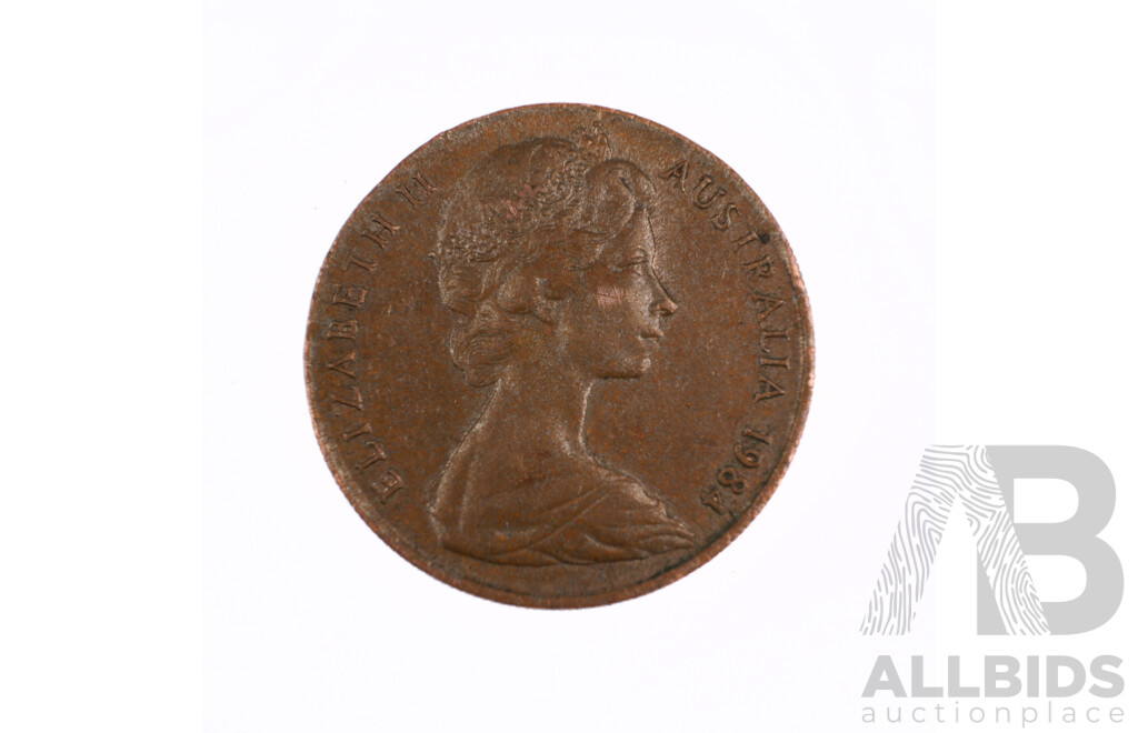 Unique Australian 1984 Copper Ten Cent Coin with Obverse and Reverse Rim Error