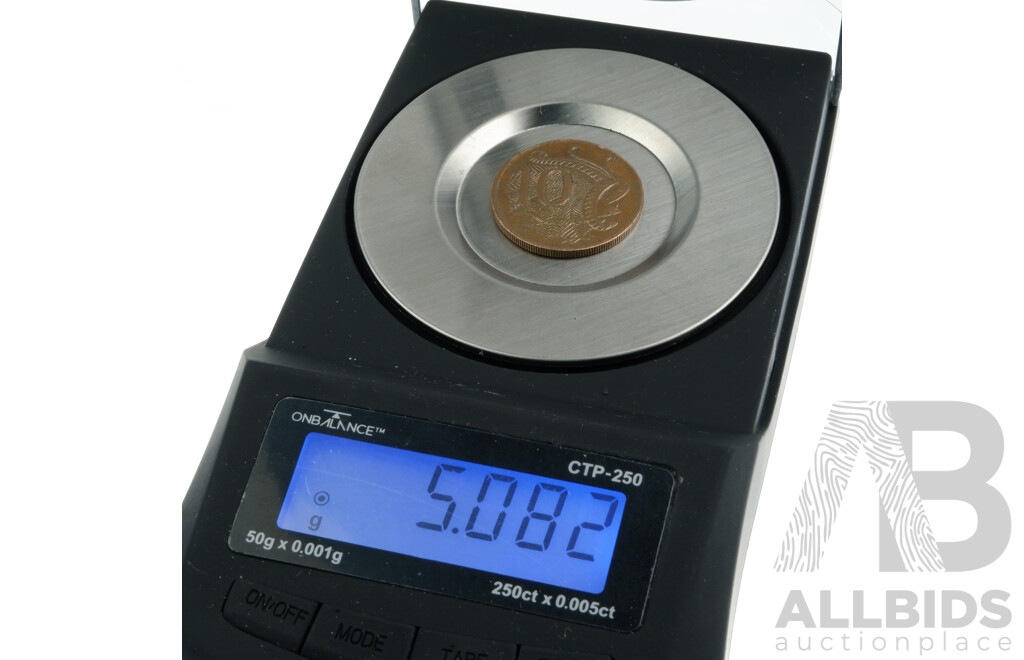 Unique Australian 1984 Copper Ten Cent Coin with Obverse and Reverse Rim Error