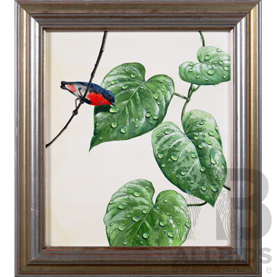 Frank T Morris, (20th Century, Scottish-Born Australian, 1936-2021), Collection of Five Beautiful Birds, Oil on Gessoed Board, 27 x 23 cm (images) (5)