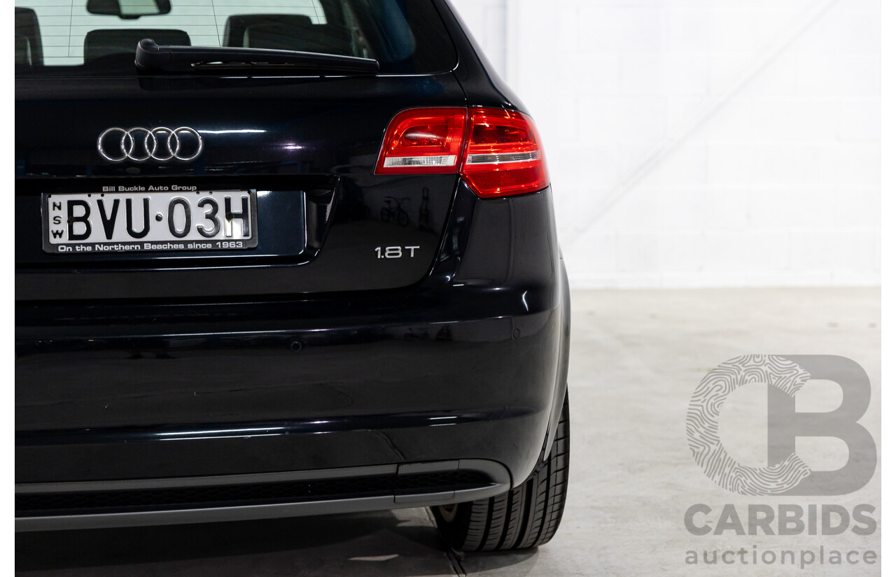 7/2010 Audi A3 S-Line Sportback 1.8 TFSI Ambition 8P MY10 5d Hatchback Phantom Black Pearl Turbo 1.8L