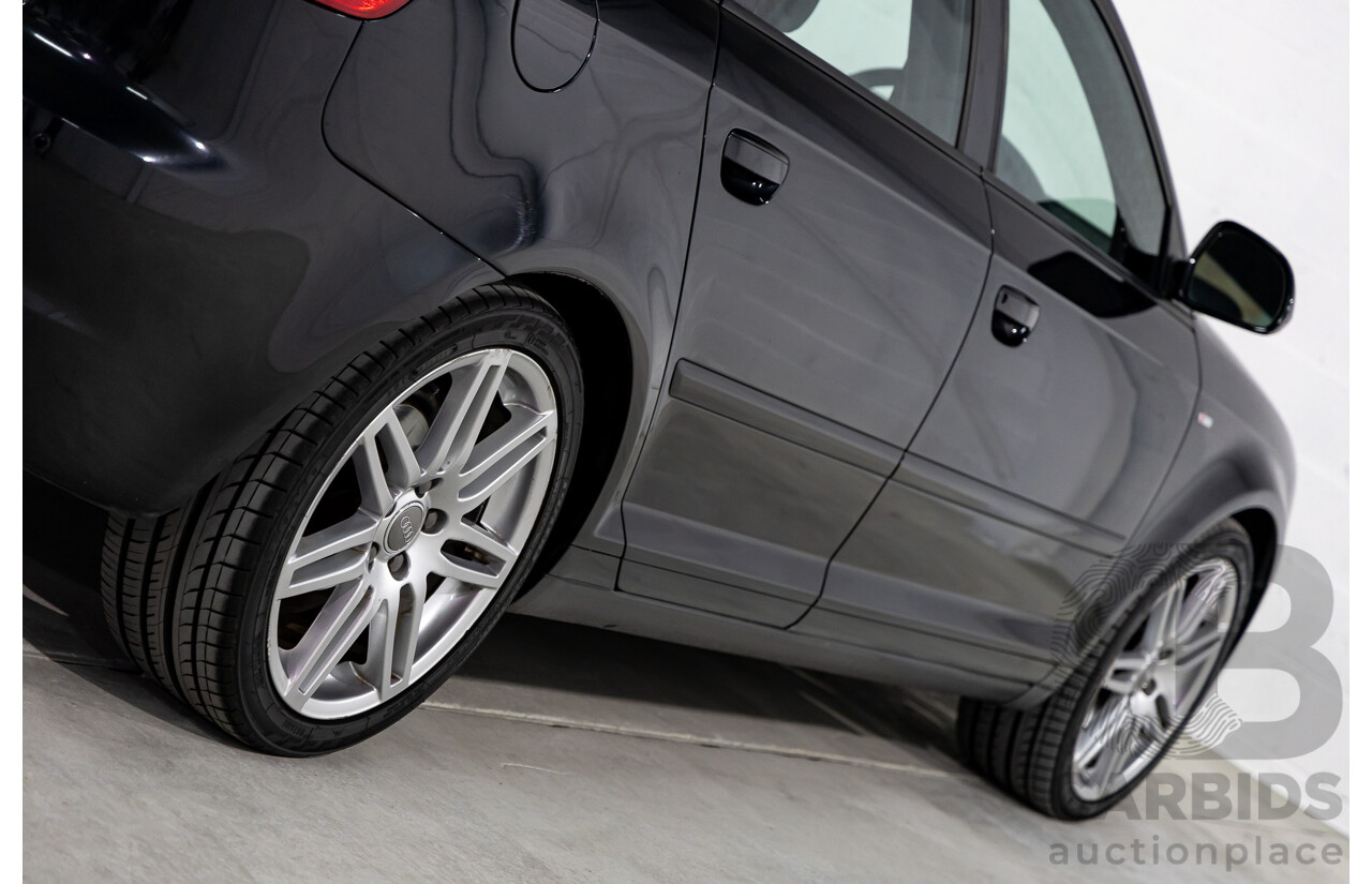7/2010 Audi A3 S-Line Sportback 1.8 TFSI Ambition 8P MY10 5d Hatchback Phantom Black Pearl Turbo 1.8L