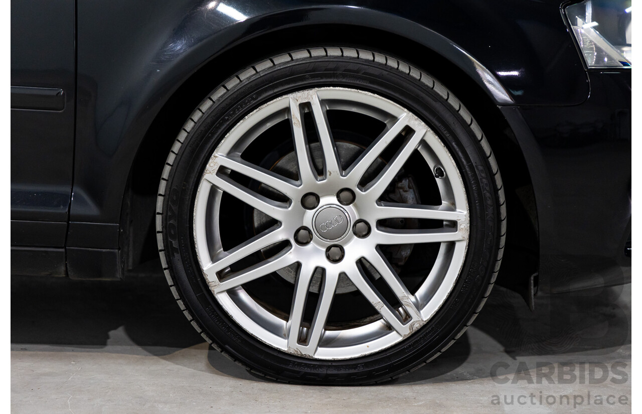 7/2010 Audi A3 S-Line Sportback 1.8 TFSI Ambition 8P MY10 5d Hatchback Phantom Black Pearl Turbo 1.8L