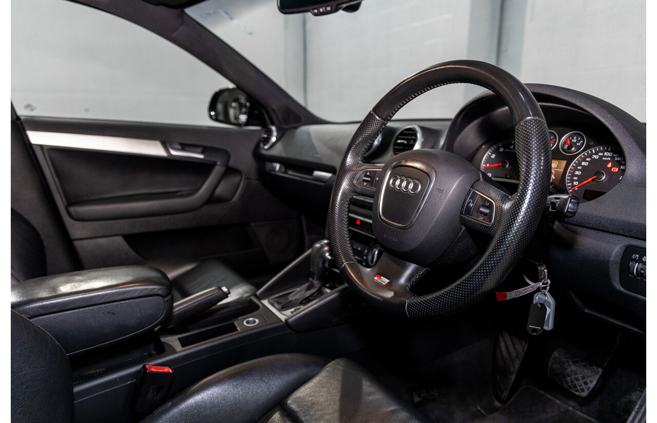 7/2010 Audi A3 S-Line Sportback 1.8 TFSI Ambition 8P MY10 5d Hatchback Phantom Black Pearl Turbo 1.8L