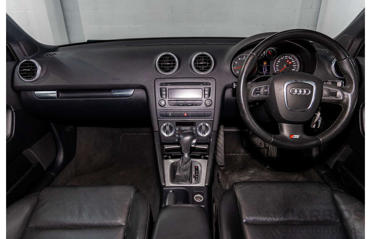 7/2010 Audi A3 S-Line Sportback 1.8 TFSI Ambition 8P MY10 5d Hatchback Phantom Black Pearl Turbo 1.8L