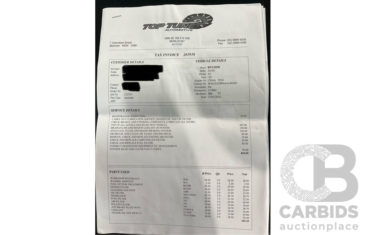 7/2010 Audi A3 S-Line Sportback 1.8 TFSI Ambition 8P MY10 5d Hatchback Phantom Black Pearl Turbo 1.8L