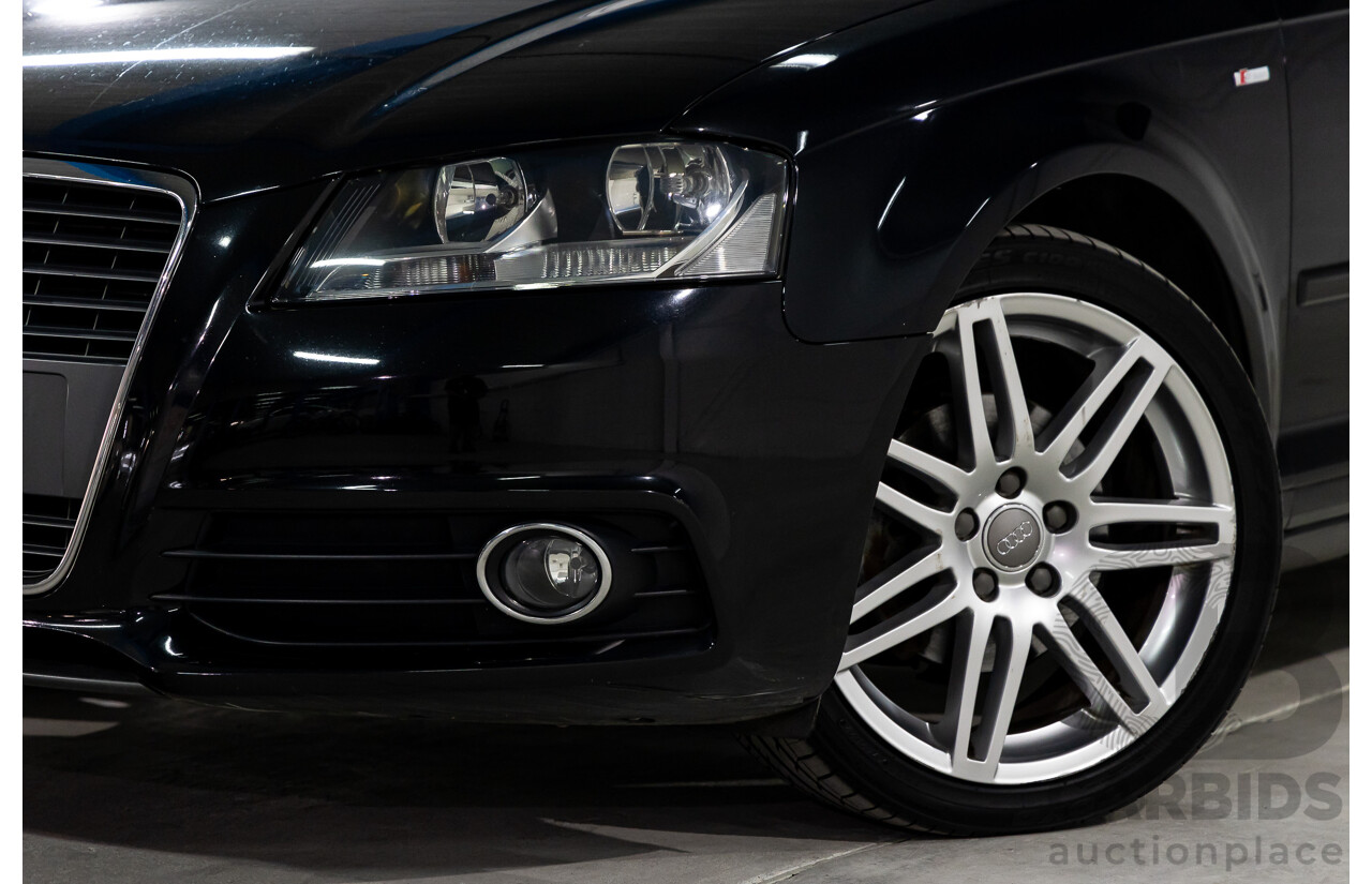 7/2010 Audi A3 S-Line Sportback 1.8 TFSI Ambition 8P MY10 5d Hatchback Phantom Black Pearl Turbo 1.8L