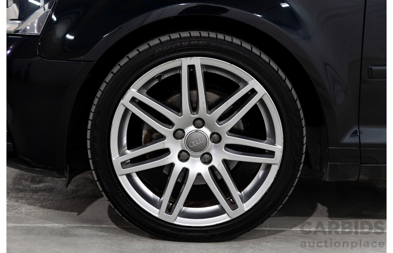 7/2010 Audi A3 S-Line Sportback 1.8 TFSI Ambition 8P MY10 5d Hatchback Phantom Black Pearl Turbo 1.8L