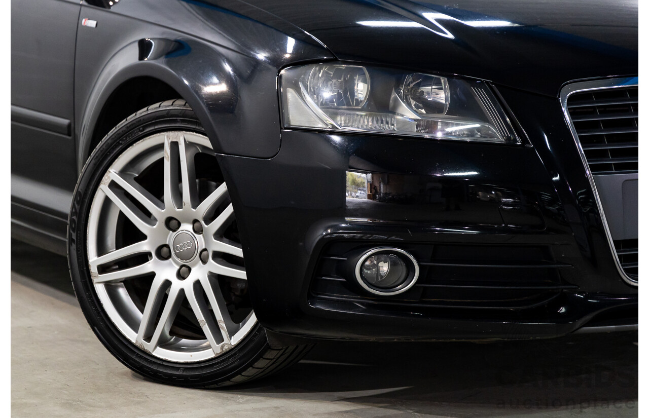 7/2010 Audi A3 S-Line Sportback 1.8 TFSI Ambition 8P MY10 5d Hatchback Phantom Black Pearl Turbo 1.8L