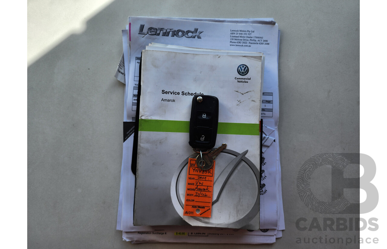 7/2014 Volkswagen Amarok Tdi420 Highline (4x4) 2H MY14 Dual Cab Utility Black 2.0L