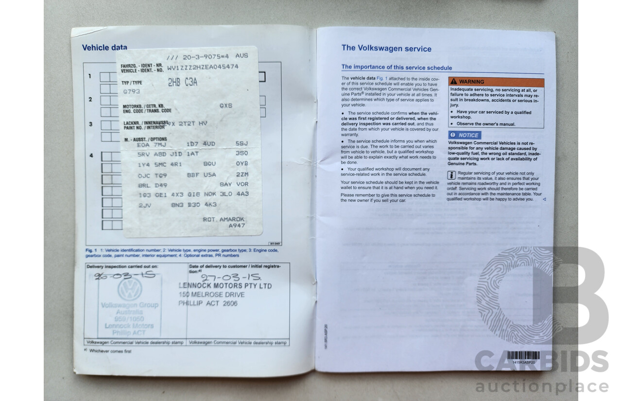 7/2014 Volkswagen Amarok Tdi420 Highline (4x4) 2H MY14 Dual Cab Utility Black 2.0L