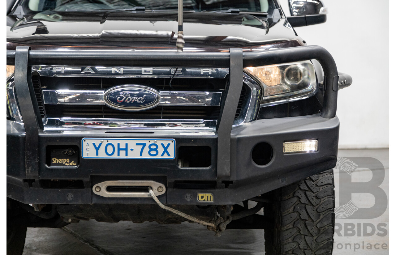 10/2015 Ford Ranger XLT 3.2 (4x4) PX MKII 4d Dual Cab Utility Black Mica Turbo Diesel 3.2L