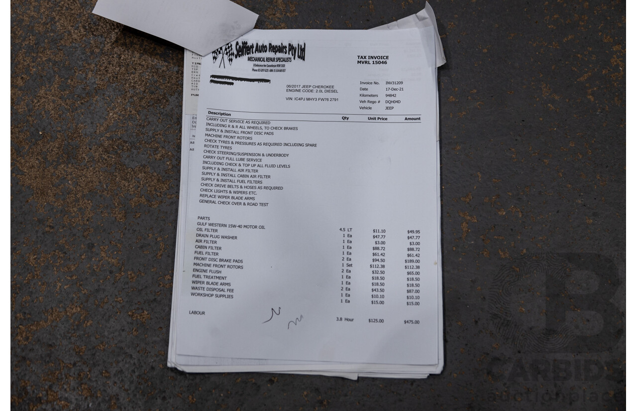 6/2017 Jeep Cherokee Limited (4x4) KL MY15 4d Wagon Bright White Turbo Diesel 2.0L