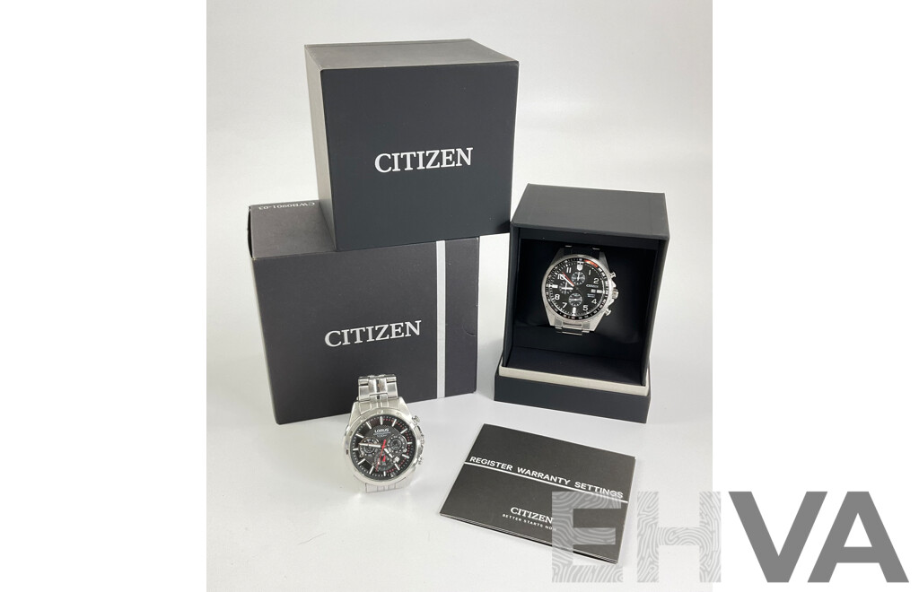 Citizen 0510-S120187 & Lorus VD63-X048 Mens Watches