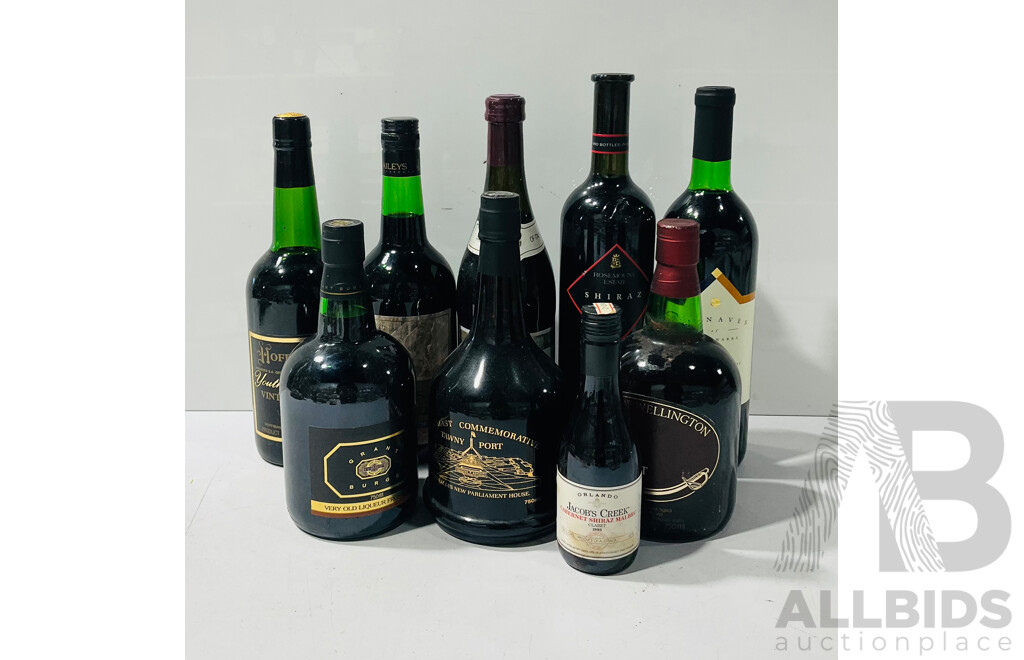 Collection of Several Wines Including Flag Art Commemorative Tawny Port, Hoffman’s Youthful Prince Vintage Port and More