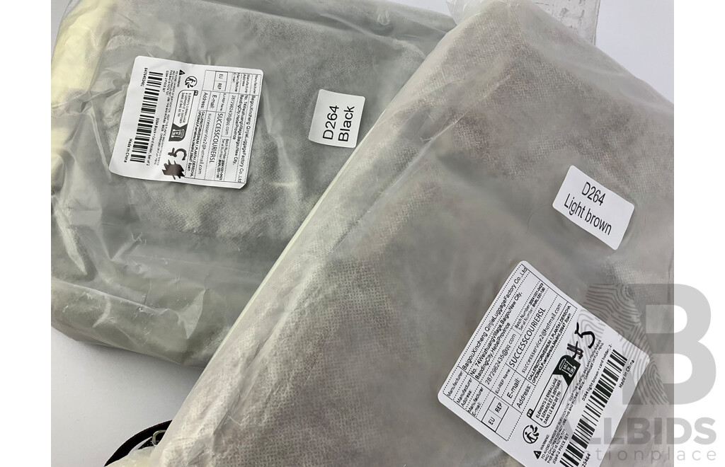 Four Leather Weixier Leather Satchels with Four Pleather Purses, Two Black, Two Brown