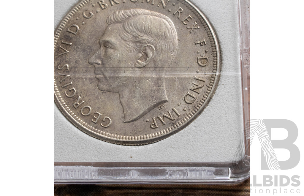 Australian 1937 Silver One Crown, 1927 Silver Commemorative Florin and ANDA 1998 Diamond Jubilee Crown