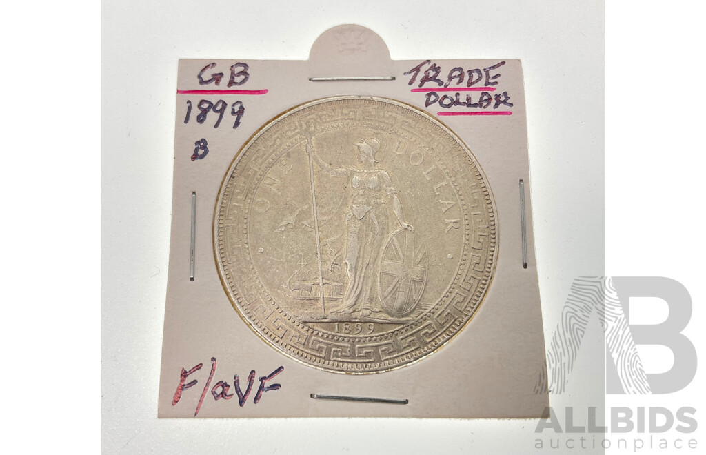 United Kingdom 1899 Silver One Trade Dollar Coin .900
