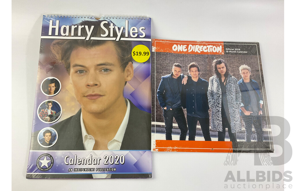 Two Boy Band Sealed Calenders, Harry Styles 2020 and 2018 One Direction