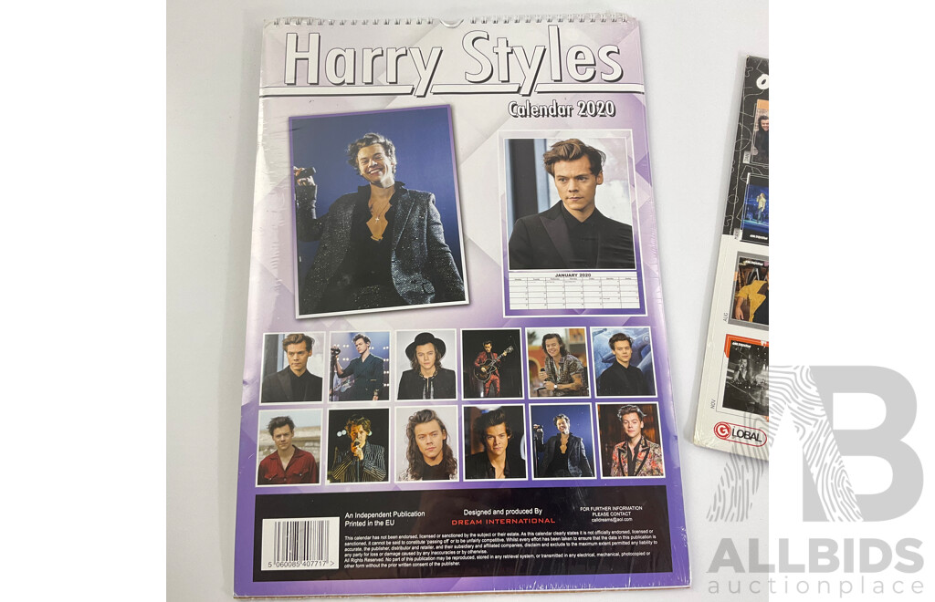 Two Boy Band Sealed Calenders, Harry Styles 2020 and 2018 One Direction