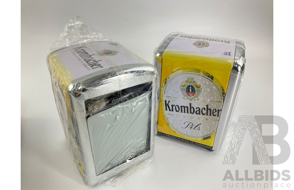 Vintage Heidelberg Ceramic Beer Stein, Two Krombacher Serviette Dispensers, Three Royal Caribbean Coca Cola Cups