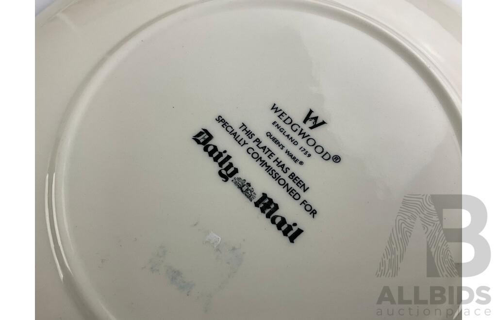 Collection of British Royals Memorabilia Including 1937 King George Sixth Coronation Mug, Wedgwood Queen Elizabeth II 50th Anniversary Coronation Plate, 1953 Wade Coronation Dish, Coronation Pin, Book and Crown Broach