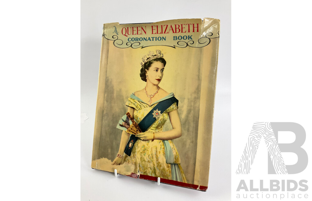 Collection of British Royals Memorabilia Including 1937 King George Sixth Coronation Mug, Wedgwood Queen Elizabeth II 50th Anniversary Coronation Plate, 1953 Wade Coronation Dish, Coronation Pin, Book and Crown Broach