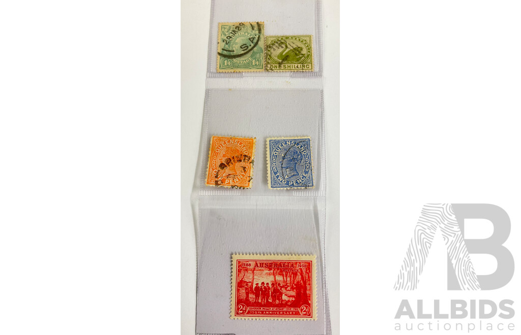 Australian State Stamps Including 1885 Western Australia, 1887, 1895 Queensland, 1936 New South Wales 150th Anniversary