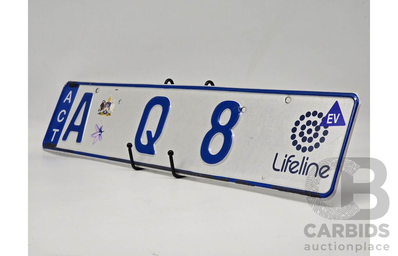 ACT Alpha Numeric European Style Number Plate - A Q 8