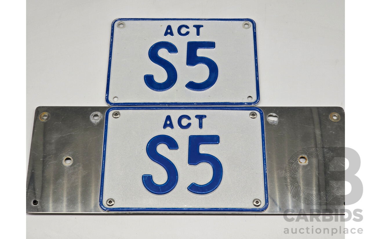 ACT 2 Character Motor Vehicle Number Plate - S5