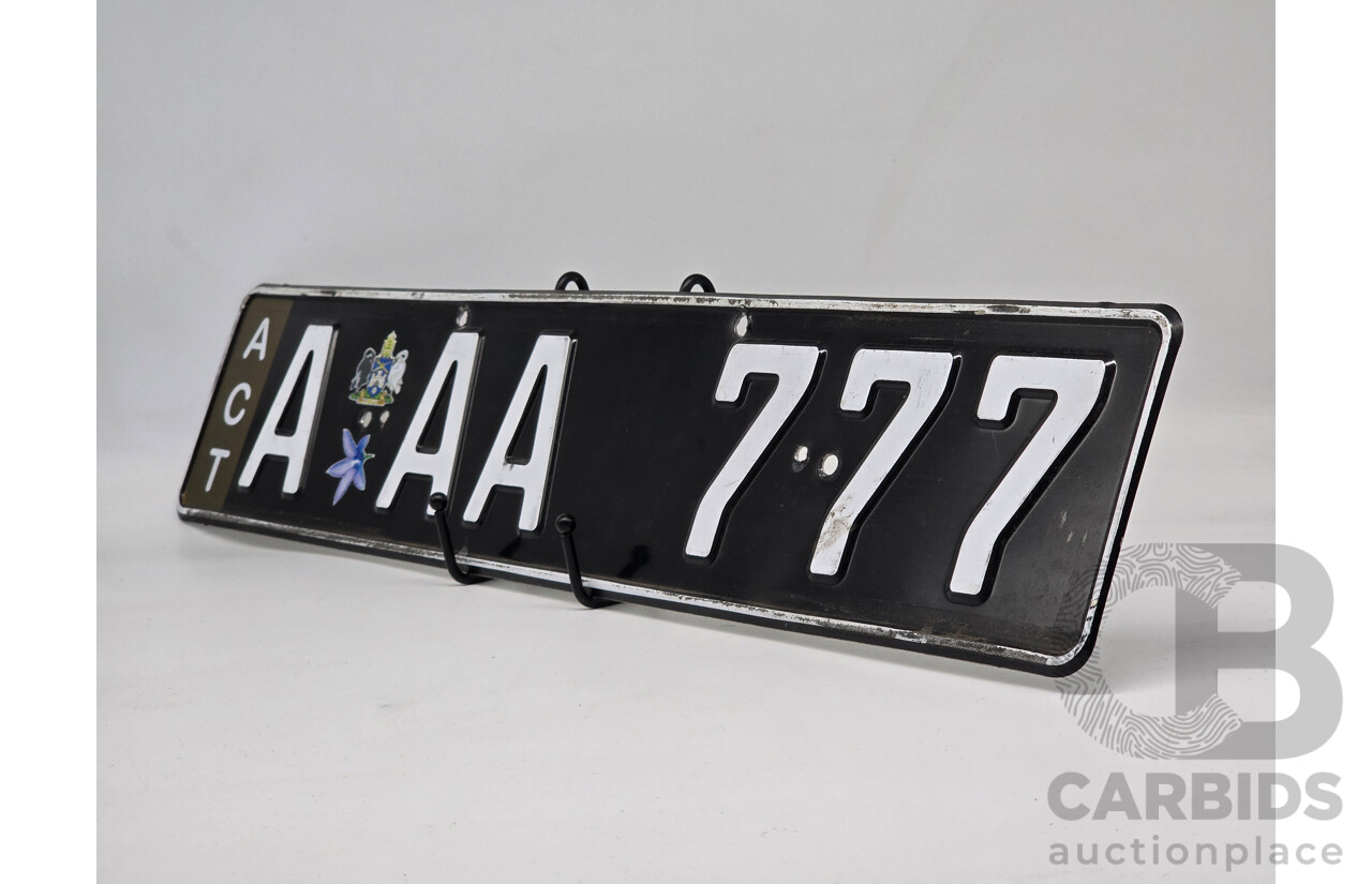 ACT Alpha Numerical European Style Number Plate - A AA 777