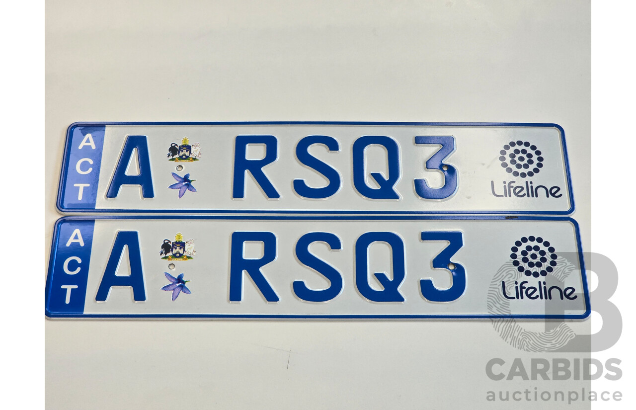 ACT Alpha Numeric European Style Number Plate - A RSQ3