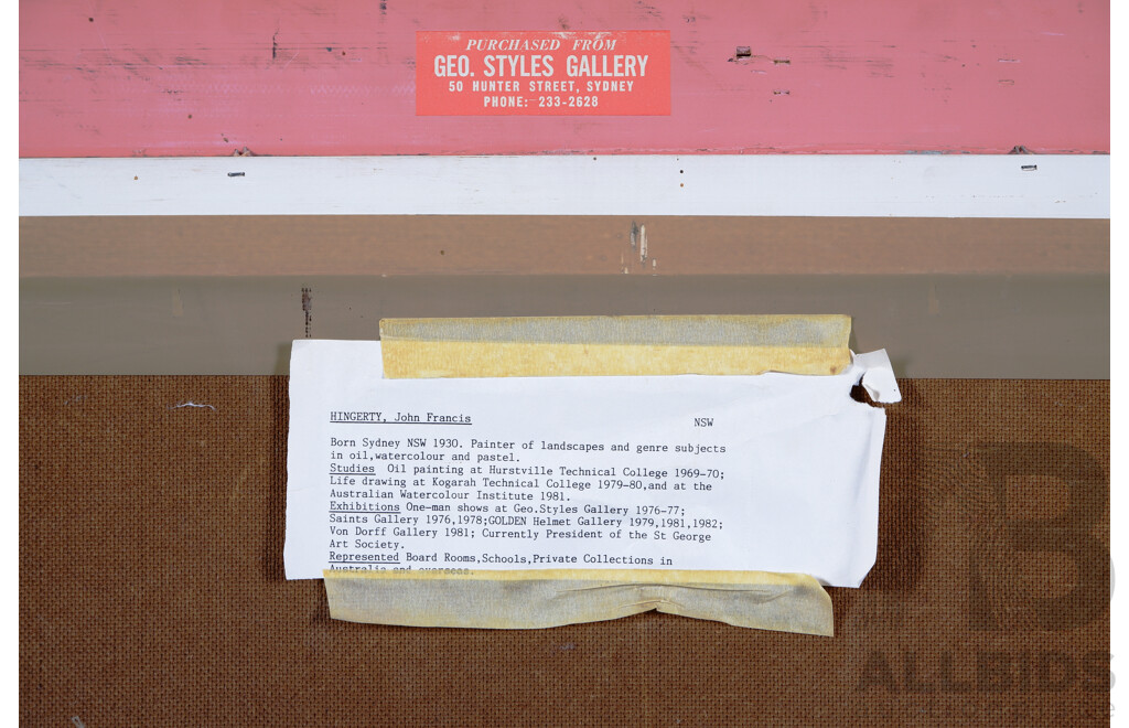 John Hingerty, (20th Century, Australian, 1930-), Pittwater Calm, Oil on Canvas, 69 x 94 cm (frame)