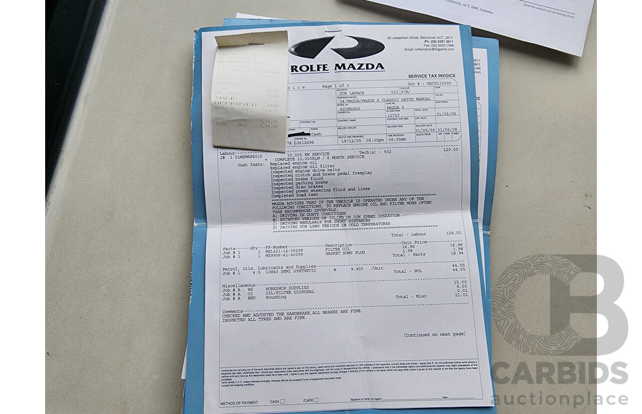 1/2005 Mazda Mazda6 Classic GG 5d Hatchback Red 2.3L