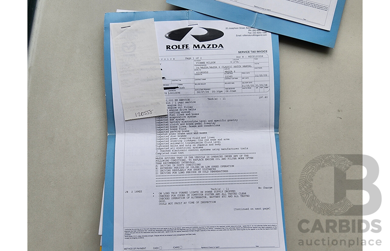 1/2005 Mazda Mazda6 Classic GG 5d Hatchback Red 2.3L