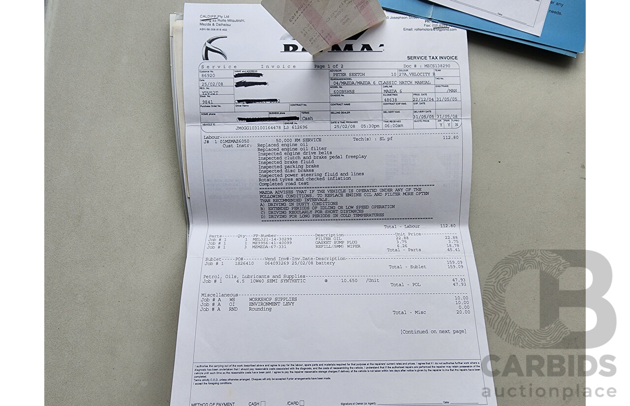 1/2005 Mazda Mazda6 Classic GG 5d Hatchback Red 2.3L