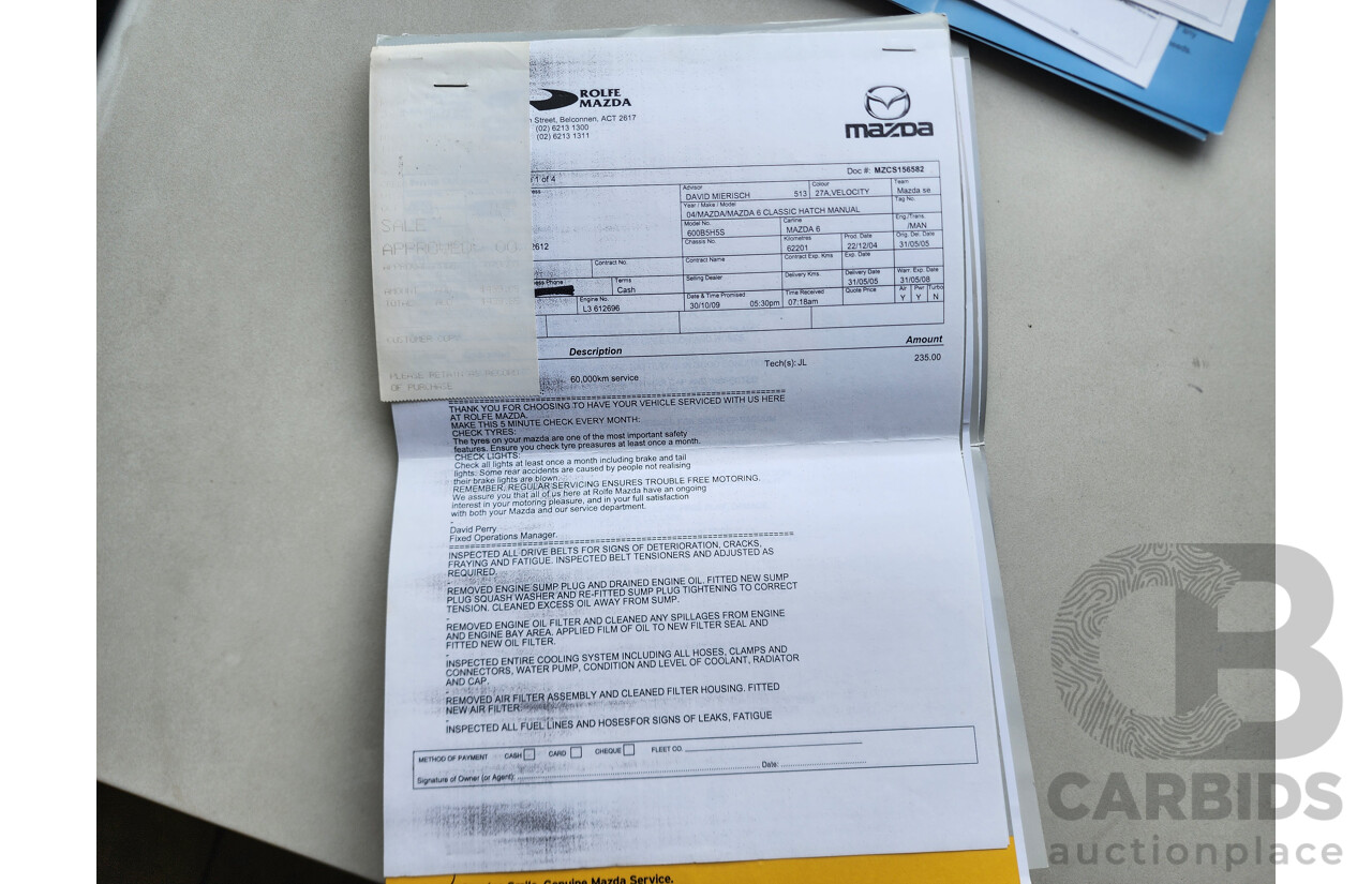 1/2005 Mazda Mazda6 Classic GG 5d Hatchback Red 2.3L