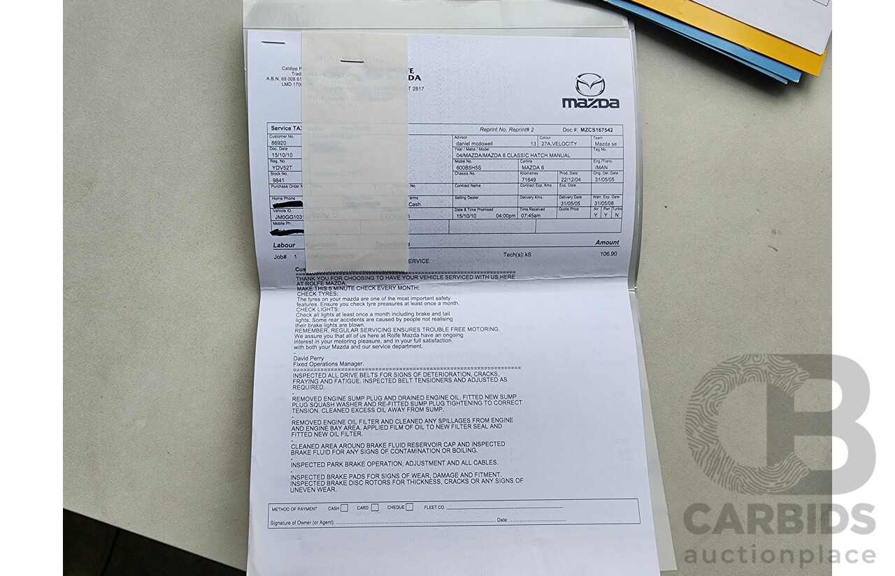 1/2005 Mazda Mazda6 Classic GG 5d Hatchback Red 2.3L