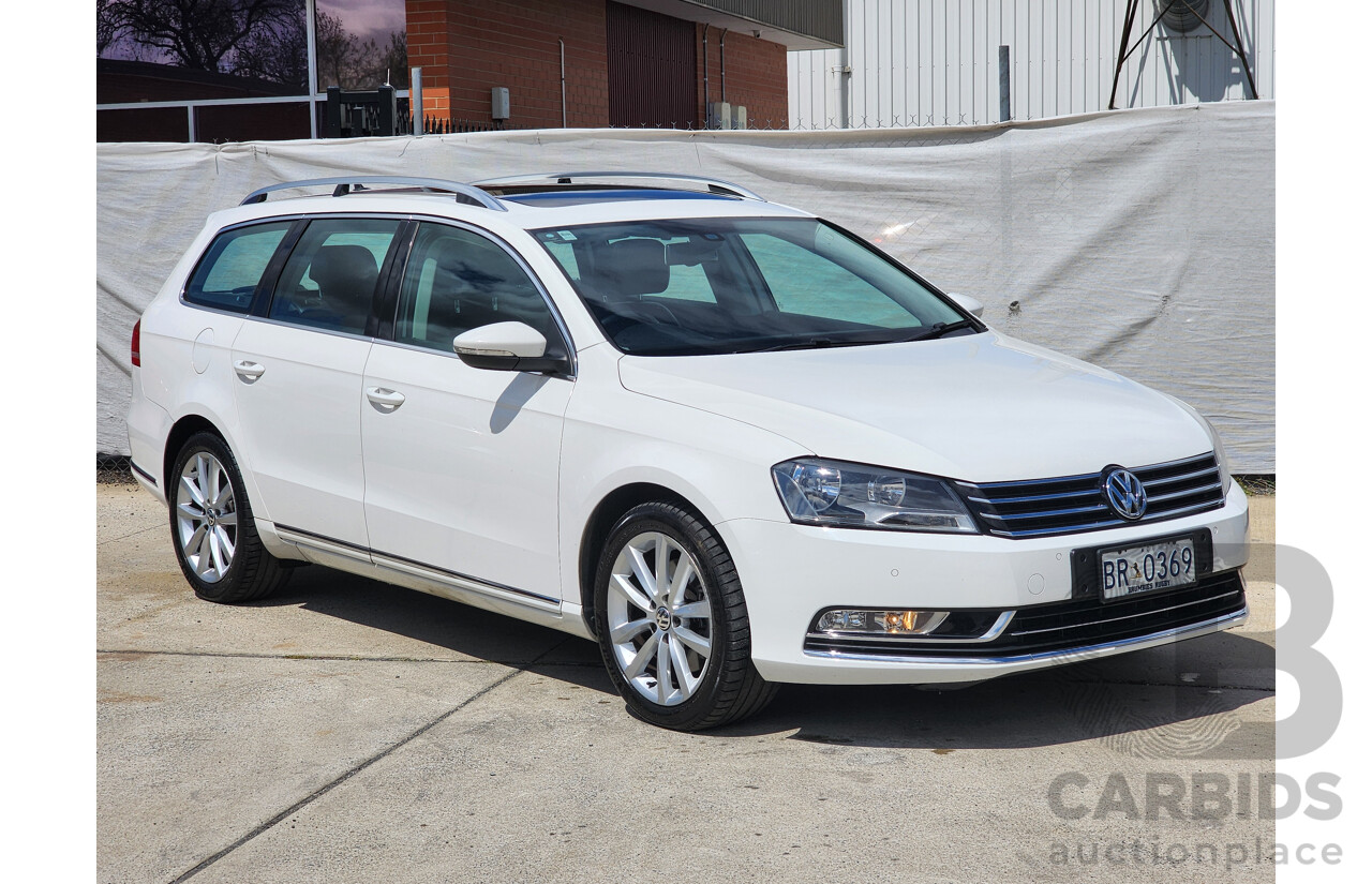 11/2012 Volkswagen Passat 125 TDI Highline 3C MY12 4d Wagon White 2.0L
