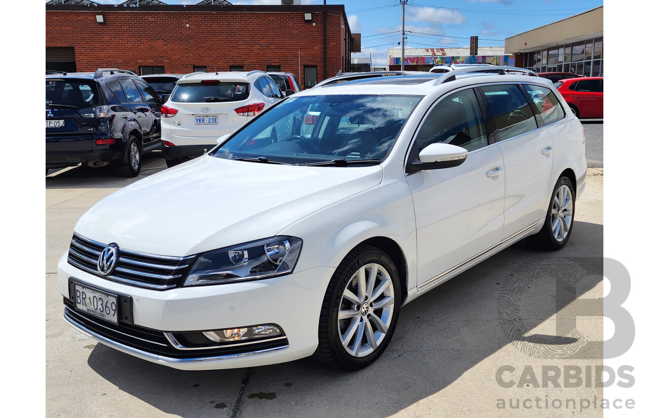 11/2012 Volkswagen Passat 125 TDI Highline 3C MY12 4d Wagon White 2.0L