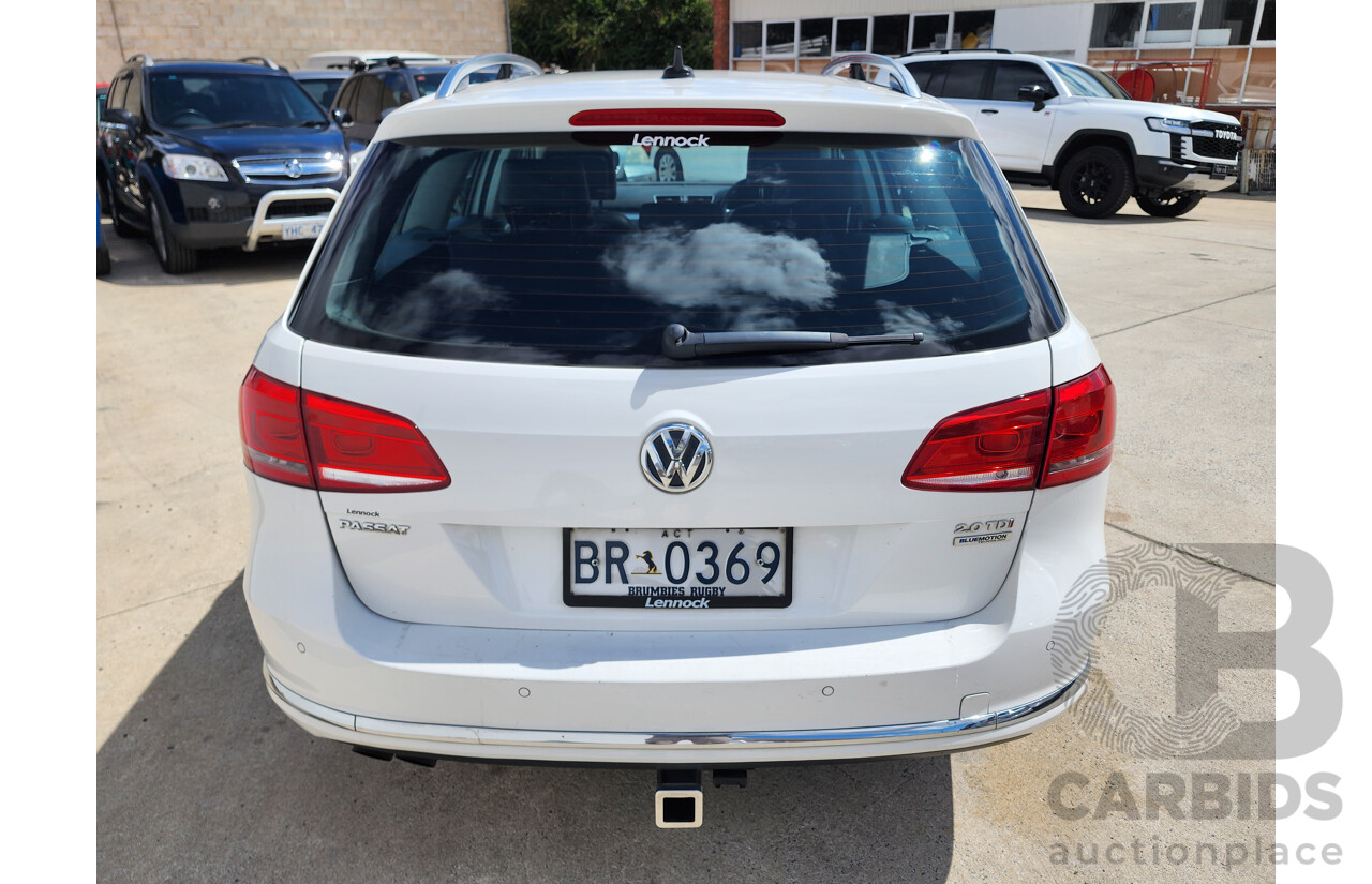 11/2012 Volkswagen Passat 125 TDI Highline 3C MY12 4d Wagon White 2.0L