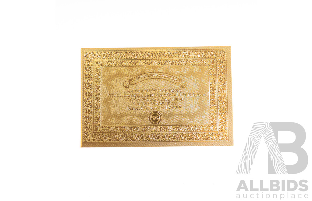 Australian 24 Carat Gold Foil Polymer Banknote Series Set