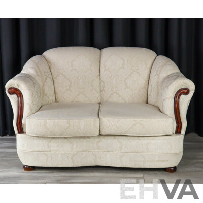 Three Piece Cream Brocade Lounge Suite by AGEM Furniture