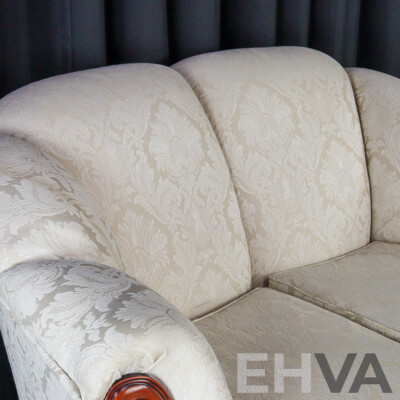 Three Piece Cream Brocade Lounge Suite by AGEM Furniture