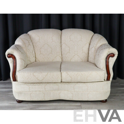 Three Piece Cream Brocade Lounge Suite by AGEM Furniture