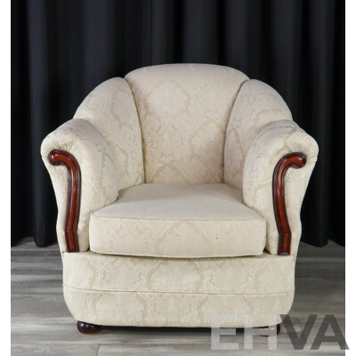 Three Piece Cream Brocade Lounge Suite by AGEM Furniture