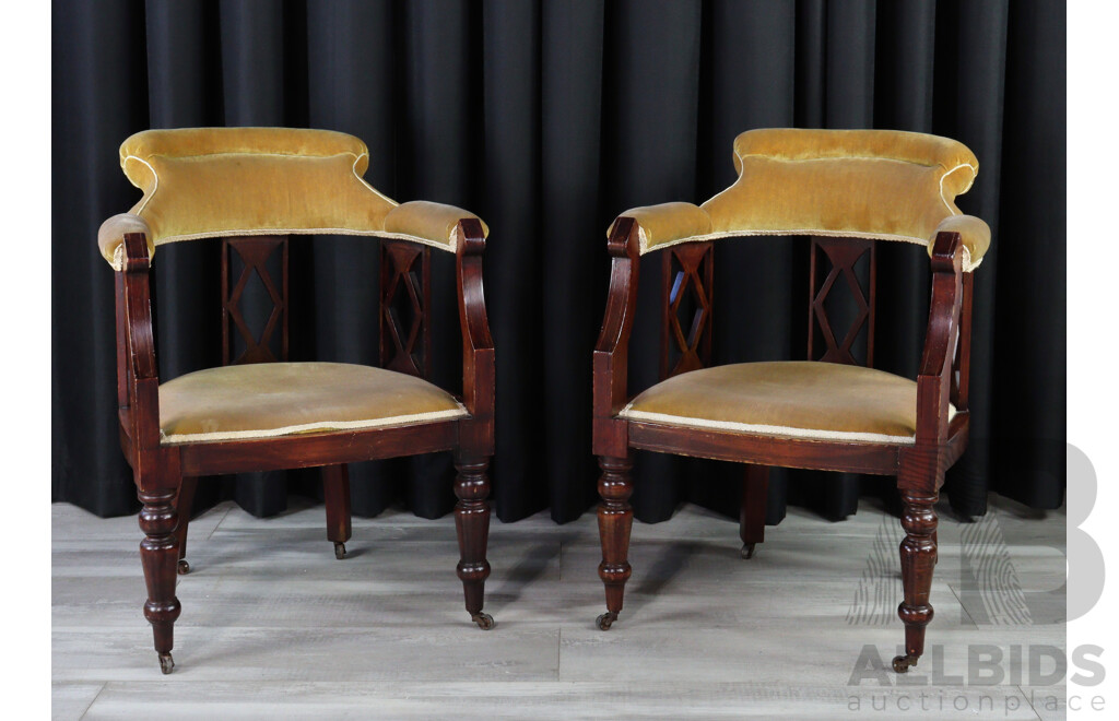 Pair of Edwardian Mahogany Parlour Chairs