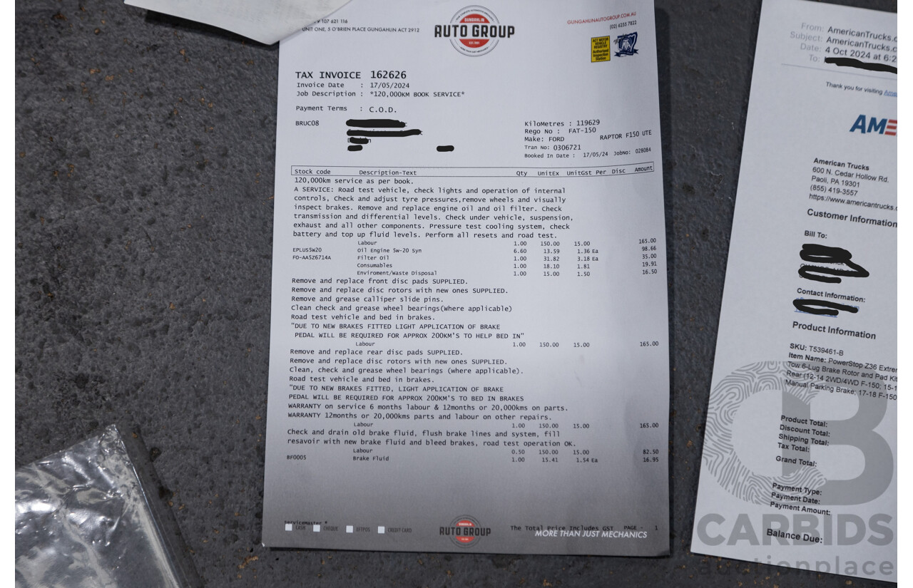 12/2012 Ford F-150 SVT Raptor (4x4) MY13 4d Super Cab Tuxedo Black Metallic V8 6.2L